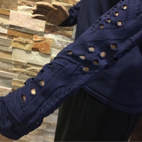 MILLY Pointelle-Inset Facture Top - Picture 5 of 9